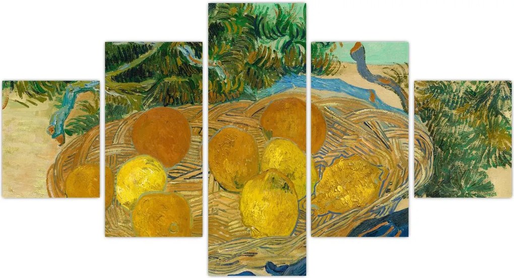 Obraz - Vincent van Gogh, Still Life of  Oranges and Lemons with  Blue Gloves, reprodukcje (125x70 cm)