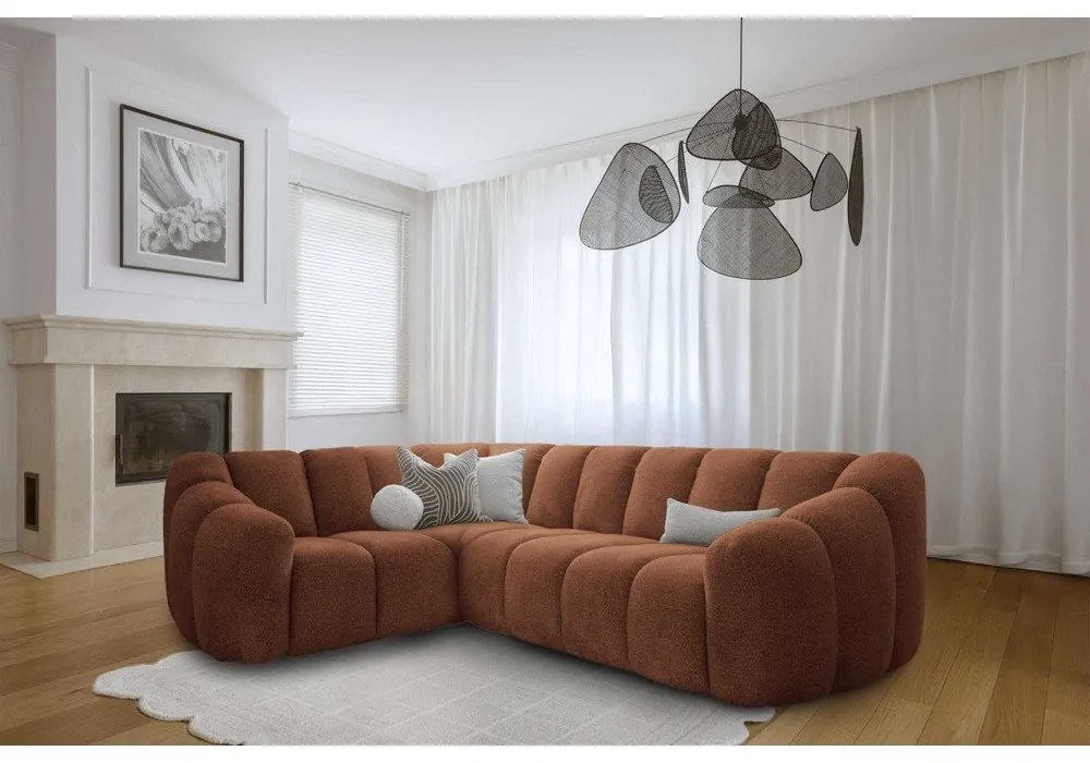 Narożnik (lewostronny/w kształcie litery L) w kolorze terakoty Shell – Miuform