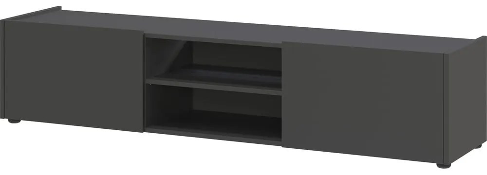 Antracytowa szafka pod TV w dekorze dębu 164x35 cm Schlangen – Germania