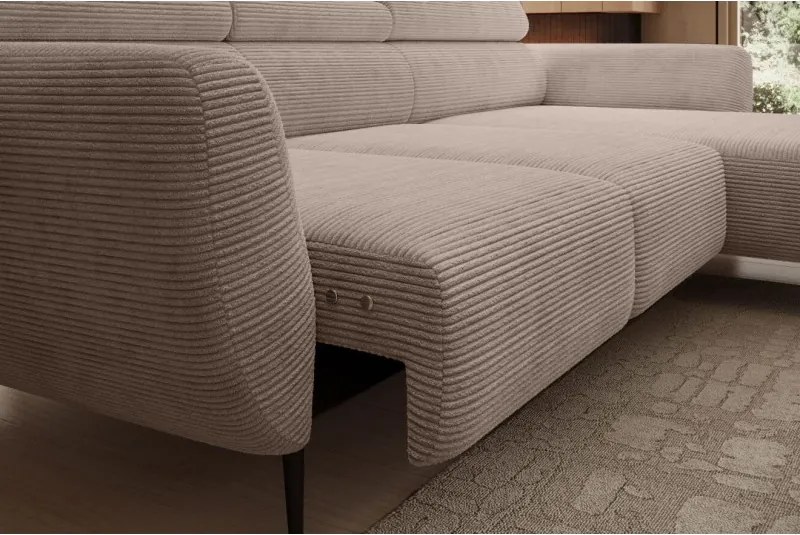 Narożnik ALISSON S/MINI Prawostronny z elektrycznym wysuwem w tkaninie POSO 02 WERSAL