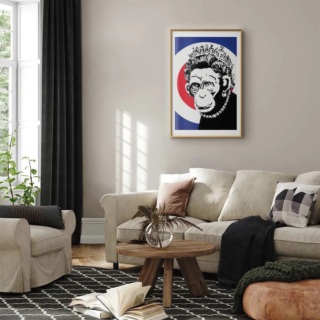 Plakat Królowa małp 60x90 cm z ramą złotą z marginesem ARTGEIST B