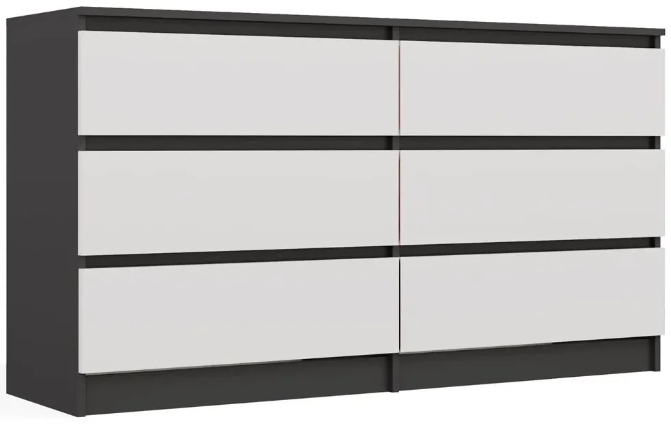 Stylowa komoda z szufladami antracyt + biały S3-R43