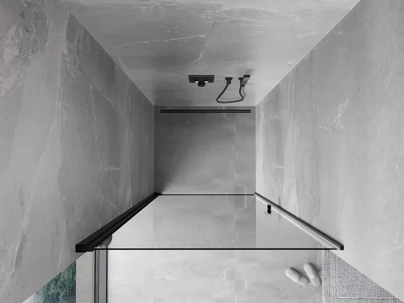 Mexen Mist-B drzwi prysznicowe uchylne 60 cm, transparent, czarne - 8A2-060-000-70-00