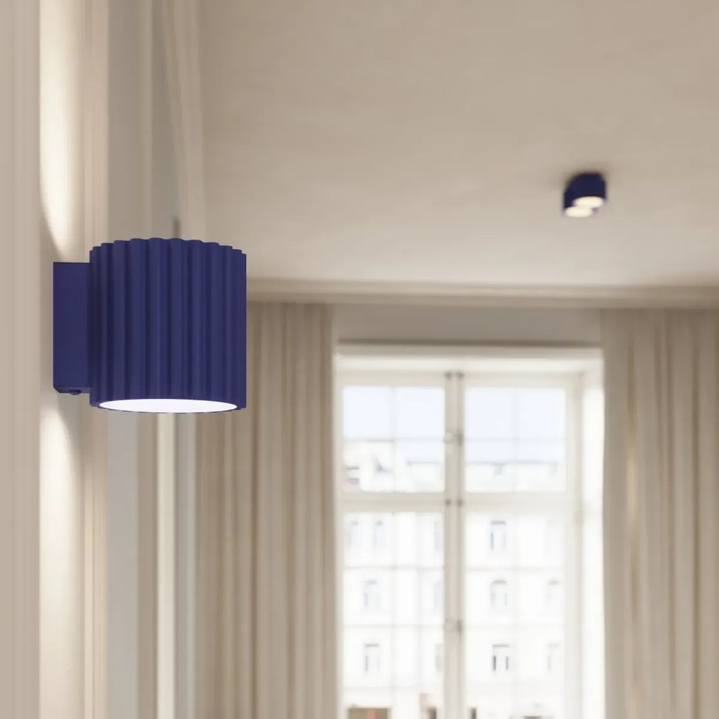 Plafon AURA 1 ultramaryna GX53 ryflowany SOLLUX  LIGHTING