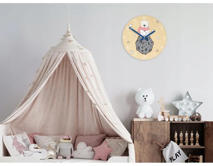 Zegar ścienny cichy do pokoju dziecięcego drewniany nowoczesny dekoracyjny