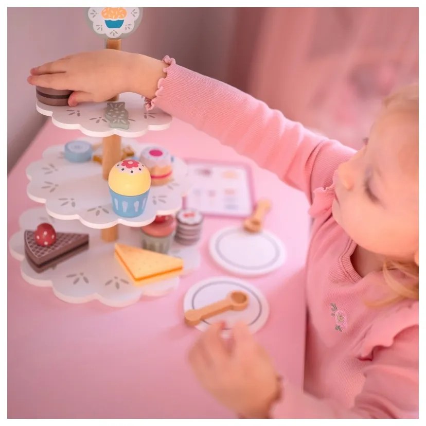 Tooky toy patera słodkości drewniany stojak babeczki ciasta
