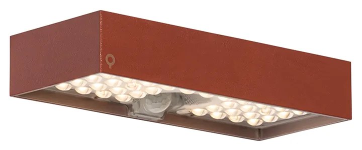 Zewnetrzna Lampa ścienna zewnętrzna czerwona ze światłem ściemnianym i czujnikiem na solar - Kayo Nowoczesny Oswietlenie zewnetrzne