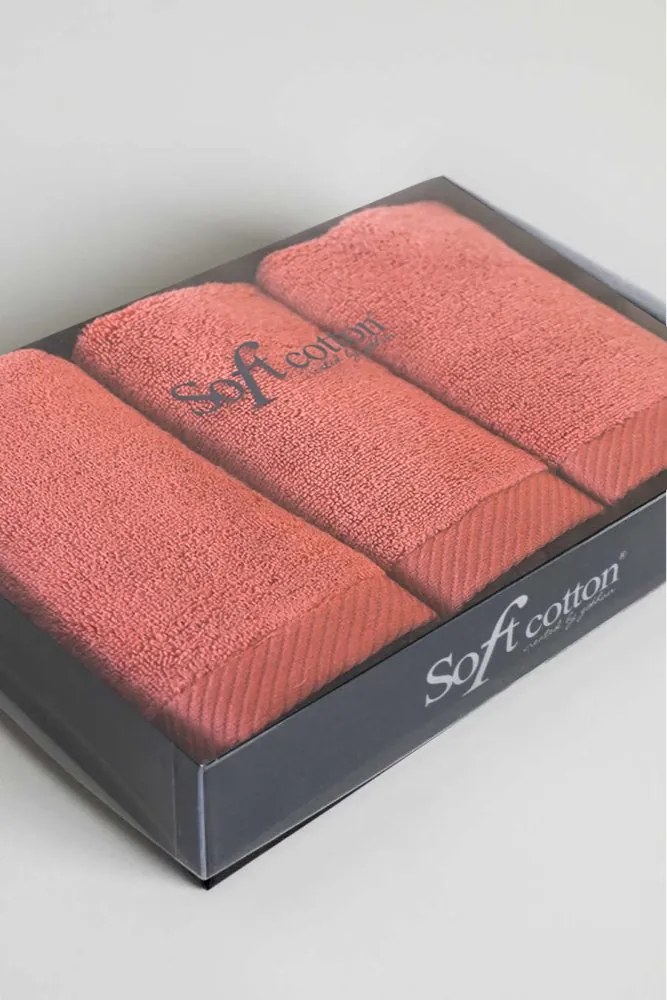 Zestaw podarunkowy małych ręczników MICRO COTTON, 3 szt Terakota