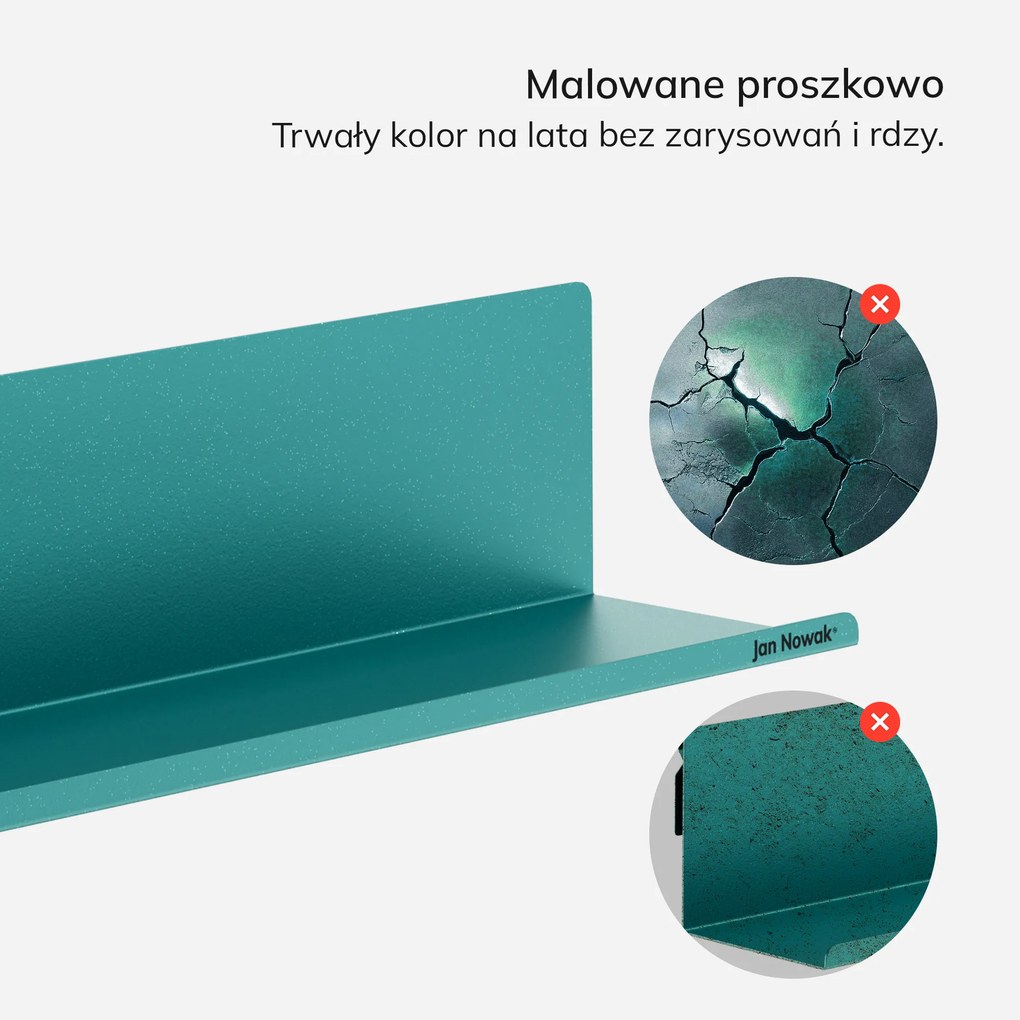Półka wisząca metalowa morska, 400 mm: JOANNE Modern