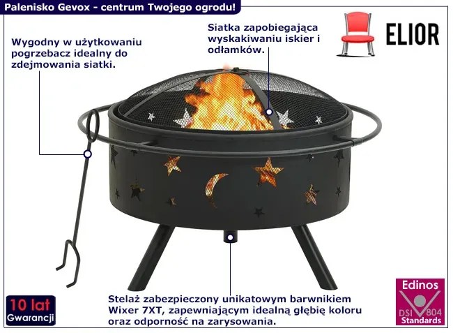 Nowoczesne palenisko ogrodowe - Kenzi XL