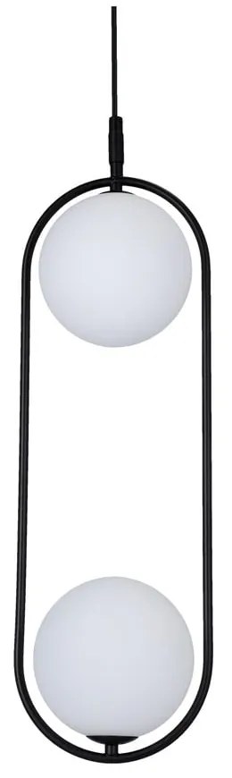 Czarna lampa wisząca ze szklanym kloszem 18.5x15 cm Cordel – Candellux Lighting