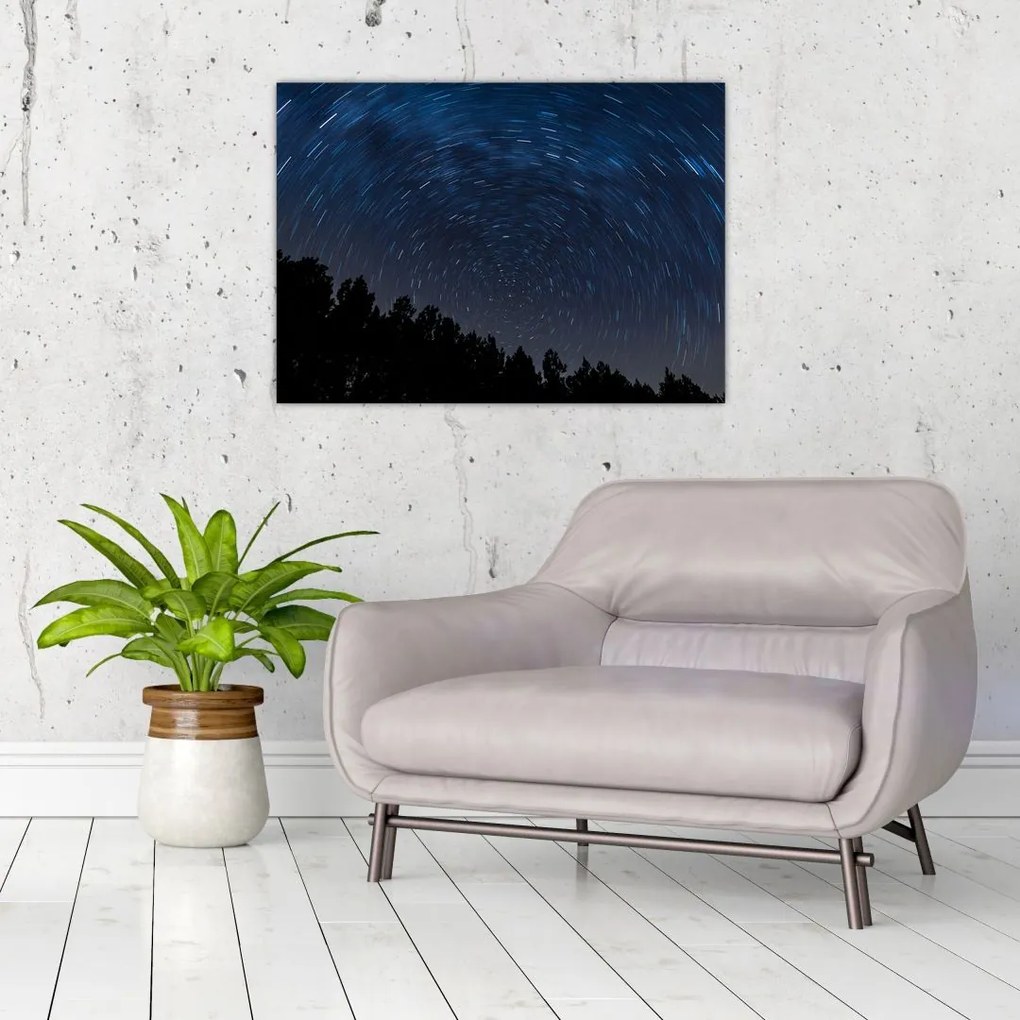Obraz na szkle - nocne niebo (70x50 cm)