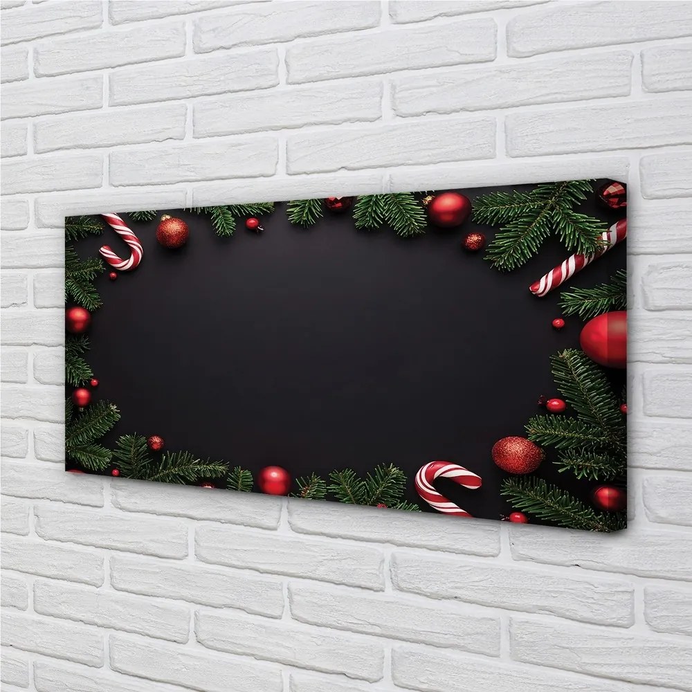 Zdjęcie na płótnie Gałązki, Bombki i Lizaki