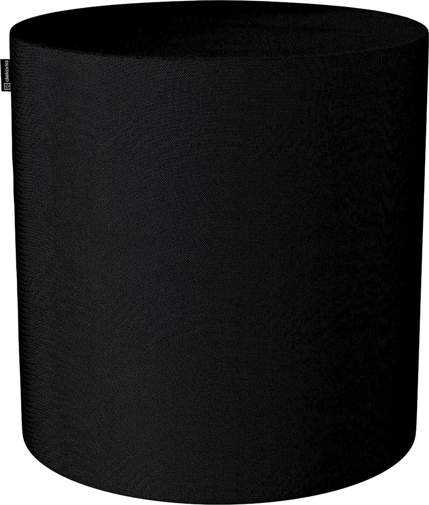 Puf Barrel kolor czarny tkanina strukturalna