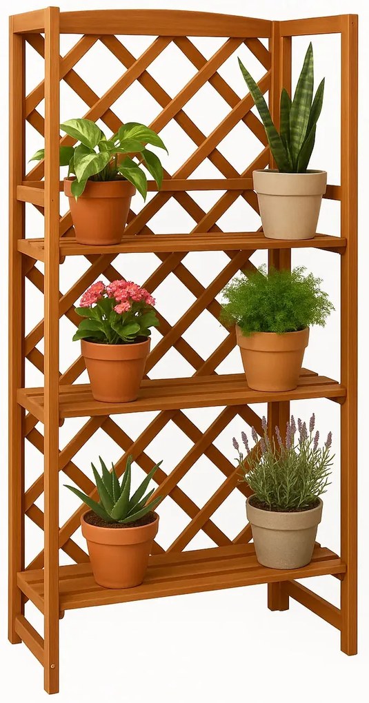 Brązowy regał z półkami na kwaity F8-T51