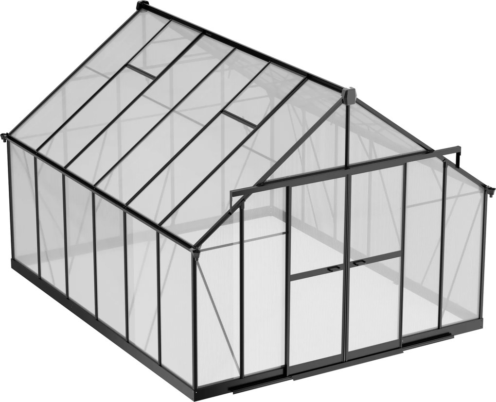 Szklarnia 245 x 305 x 370 cm, wzmocniona konstrukcja, poliwęglan 6 mm
