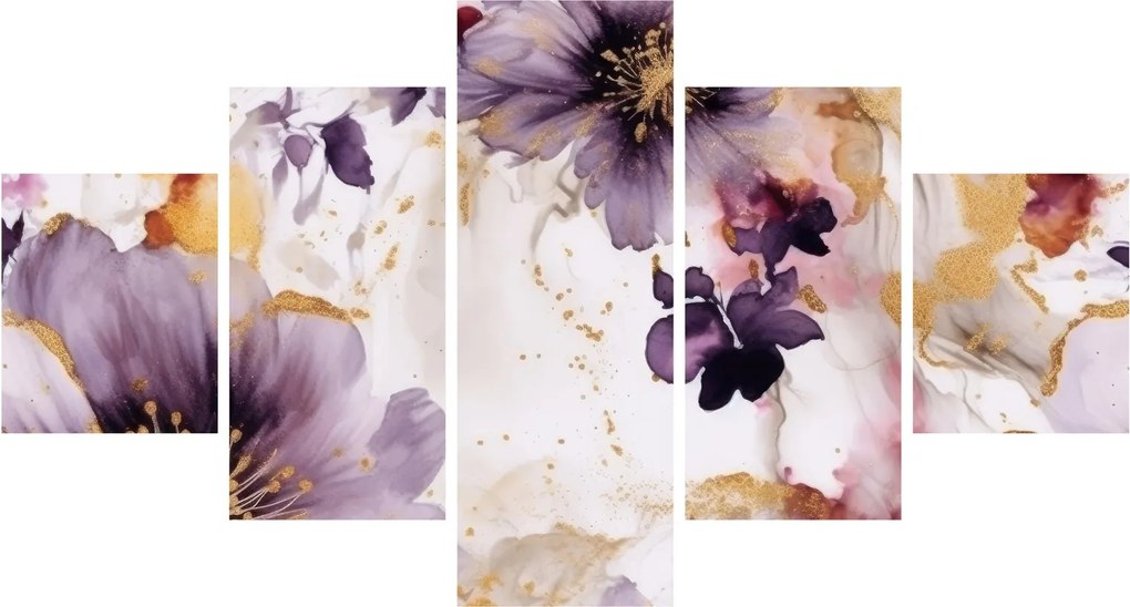 Obraz - Kwiaty akwarelowe (125x70 cm)