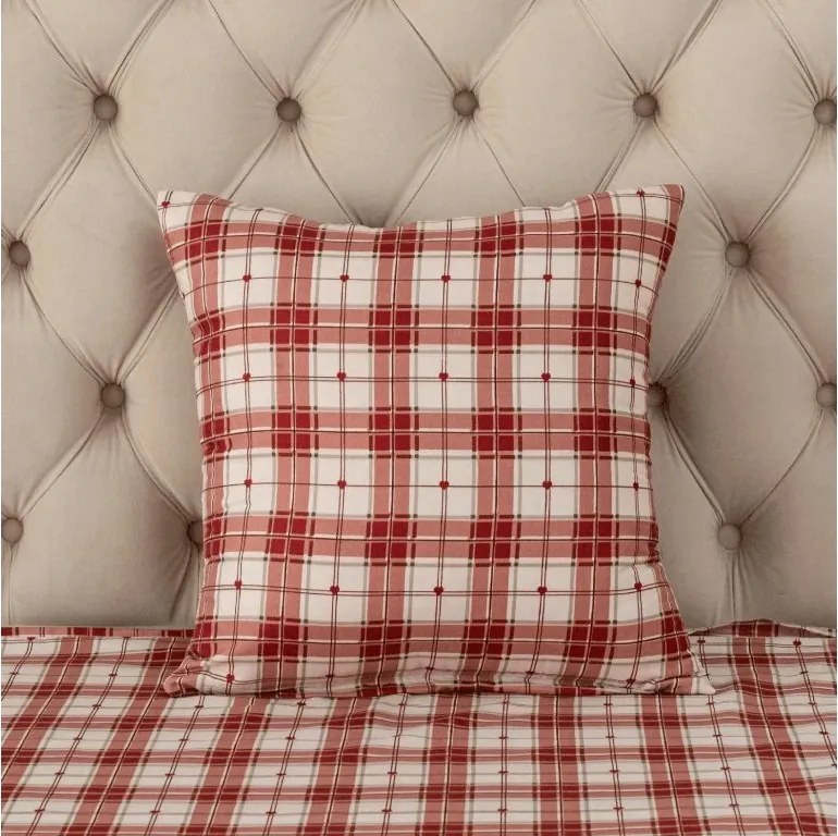 Flanelowa poszewka na poduszkę TARTAN HEART 45x45 cm, kolorowa