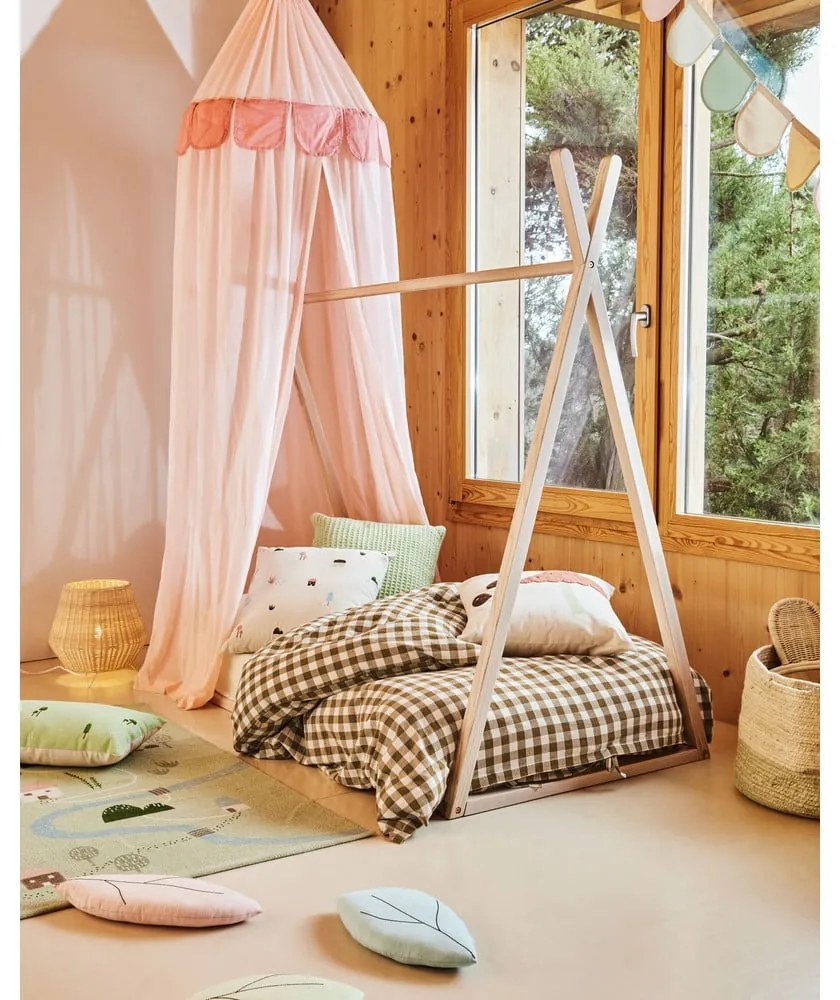 Łóżko dziecięce z litego drewna bukowego w kształcie domku ze stelażem 90x190 cm Maralis – Kave Home