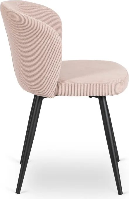 Krzesło Tapicerowane HAILEY Beżowe Sztruksowe Nowoczesne Loft
