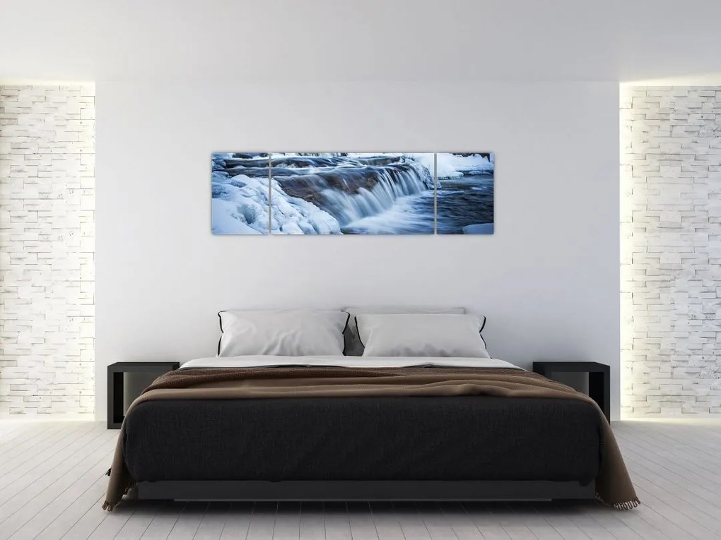 Obraz rzeki zimą (170x50 cm)