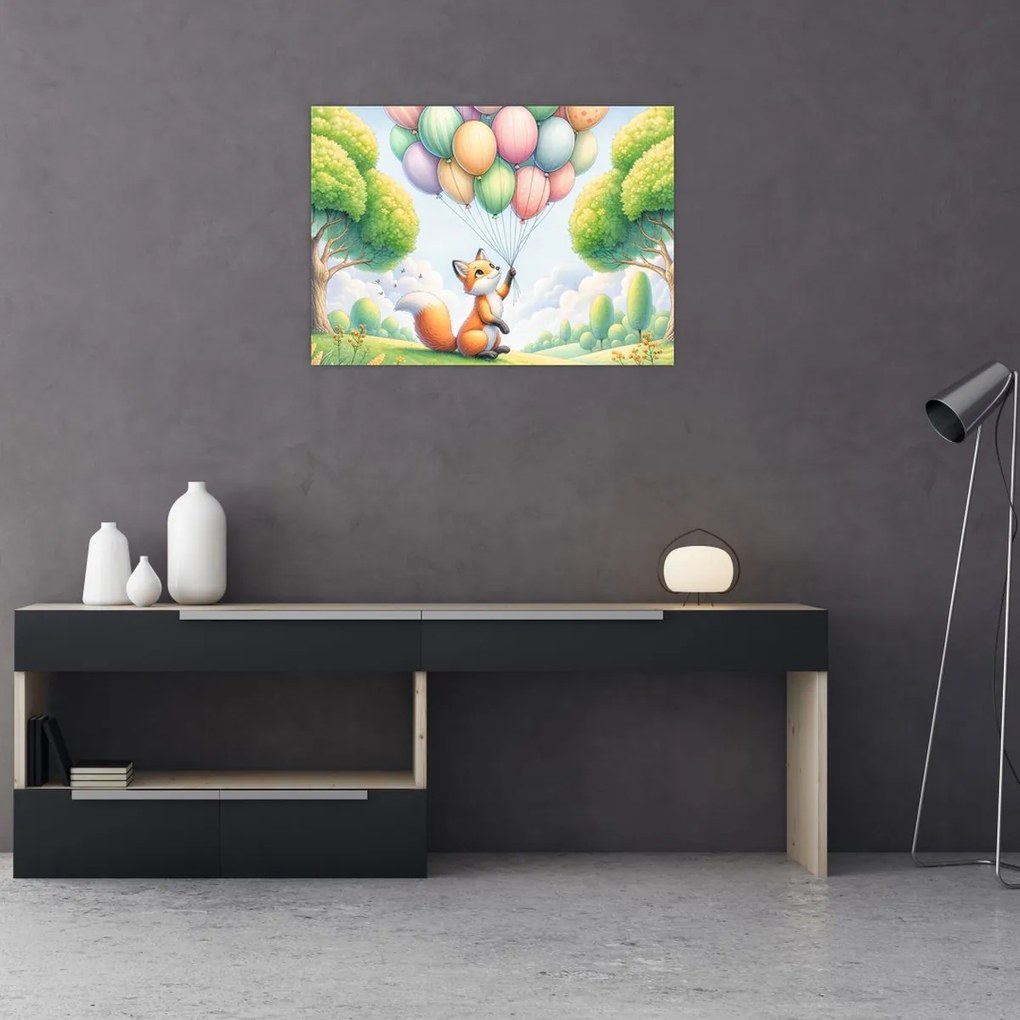 Obraz na szkle – Szczęśliwy lis (70x50 cm)