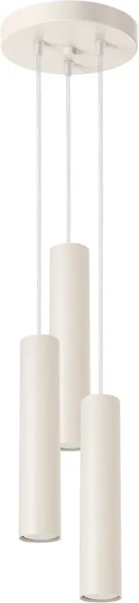 Beżowa nowoczesna lampa wisząca z trzema tubami C7-H39