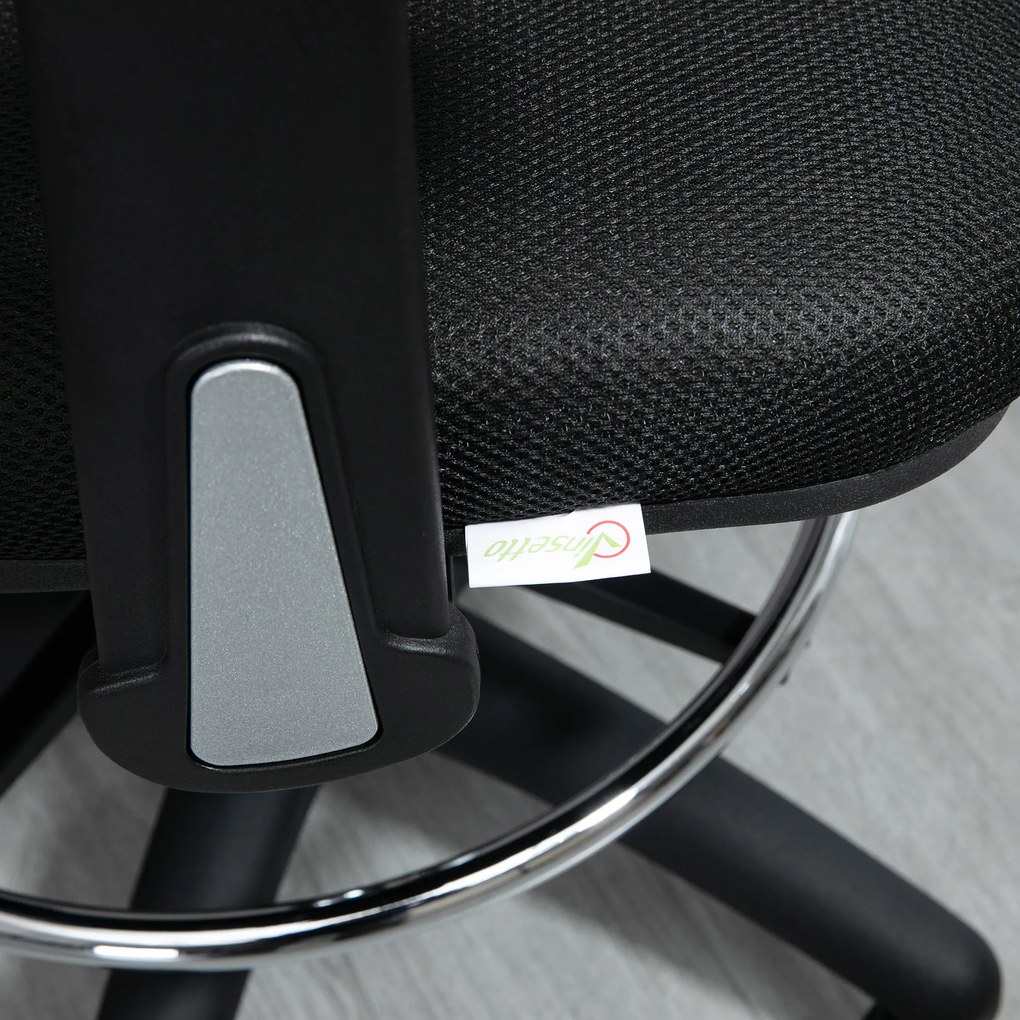 Vinsetto Krzesło do Rysowania Ergonomiczne Obrotowe Regulacja Wysokości Czarne | Aosom PL