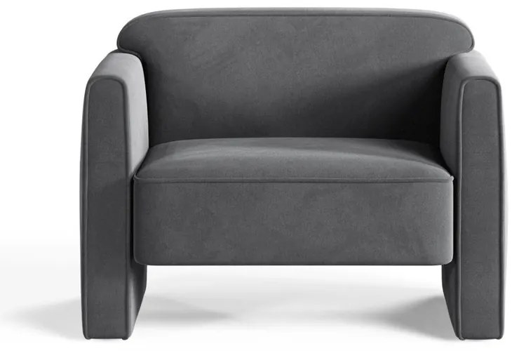 Szary aksamitny fotel Abby – Micadoni