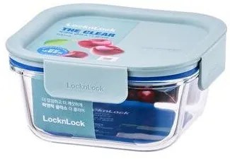 LOCKnLOCK Szklany pojemnik kwadratowy CLEAR, 500ml, miętowy, 500 ml