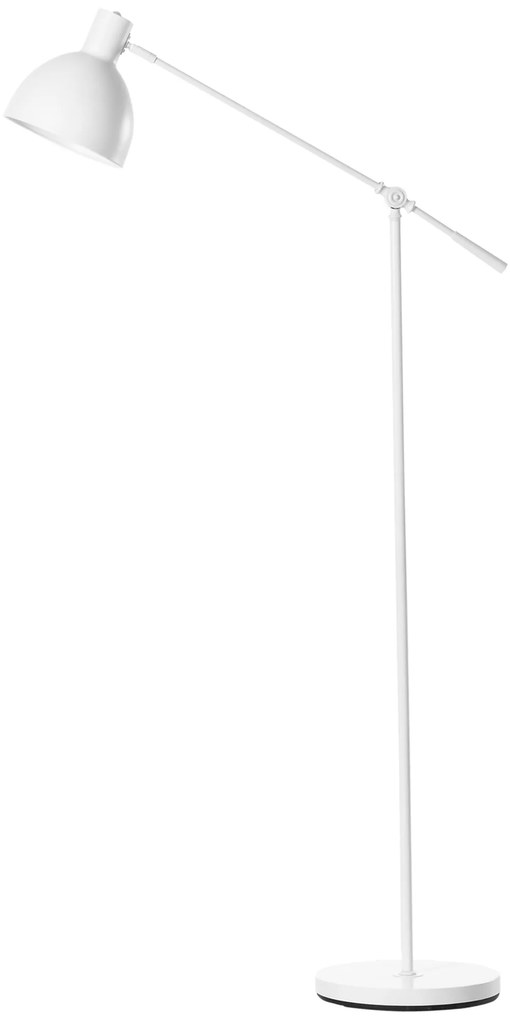 HOMCOM Lampa stojąca w stylu industrialnym, regulowana, z włącznikiem nożnym; 30 cm x 30 cm x 131 cm, biała