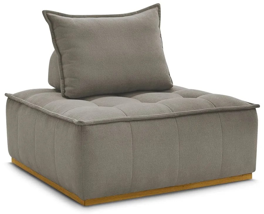 Szarobrązowy fotel z tkaniny szenilowej Elisa – Bobochic Paris