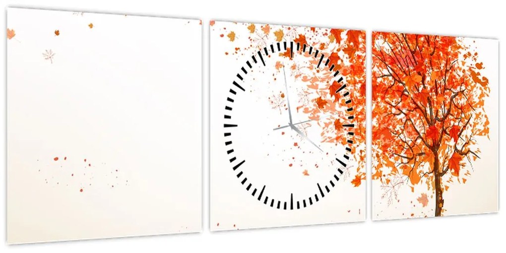 Obraz - Drzewo na wietrze (z zegarem) (90x30 cm)