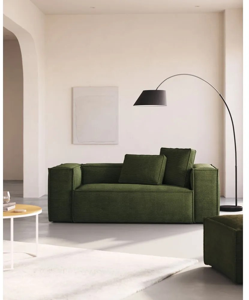 Czarna lampa stojąca z tekstylnym kloszem (wysokość 189 cm) May – Kave Home