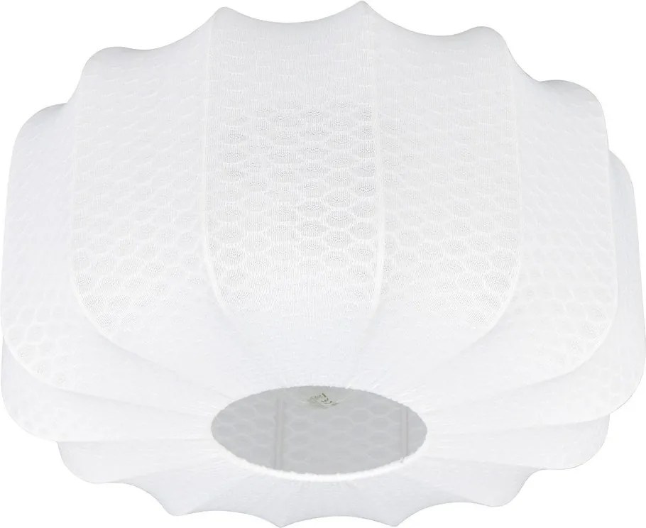 Biała metalowa lampa sufitowa z tekstylnym kloszem ø 40 cm Madleine – Reality