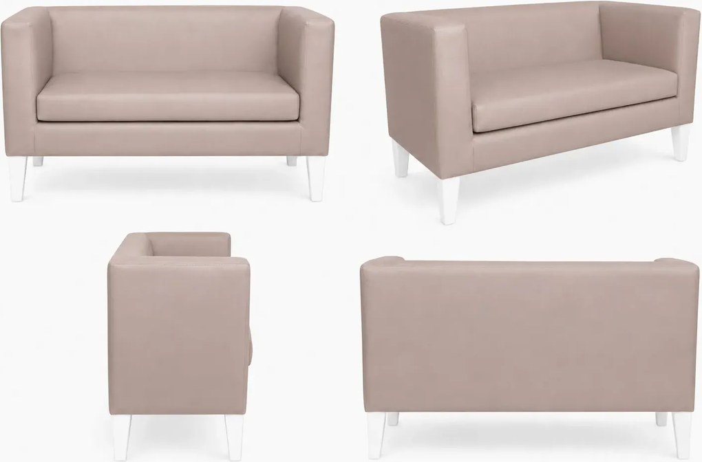 Sofa Monaco : Kolor nogi - Biała, Kolor tkaniny - EKO-SKÓRA - 11D, Typ tkaniny - Eko-skóra , Wysokość nogi - 20 cm