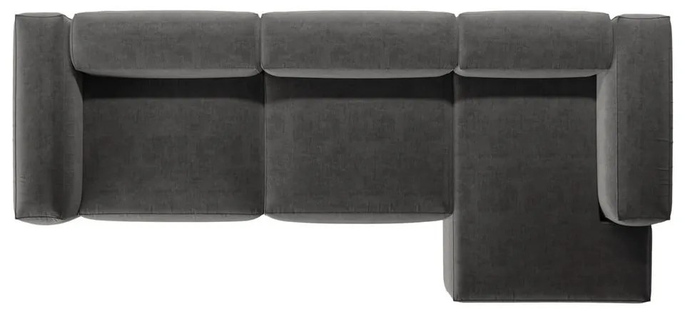 Ciemnoszary narożnik (prawostronny/z szezlongiem) Bergano – Cosmopolitan Design