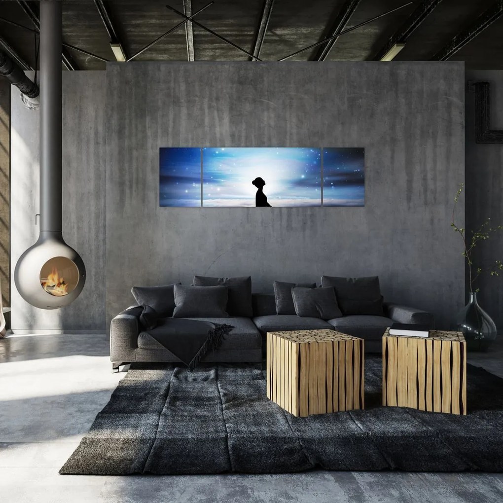 Obraz medytującej kobiety (170x50 cm)