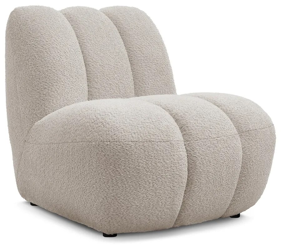 Beżowy fotel z materiału bouclé Janissaire – Bobochic Paris