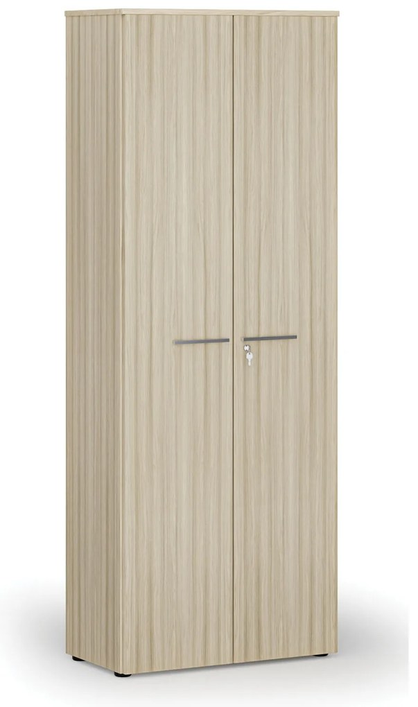 Szafa biurowa z drzwiami PRIMO WOOD, 800 x 420 x 2128 mm, dąb naturalny