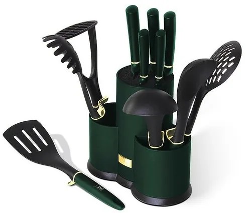 Berlinger Haus 12-częściowy zestaw akcesoriów kuchennych w stojaku Emerald Collection
