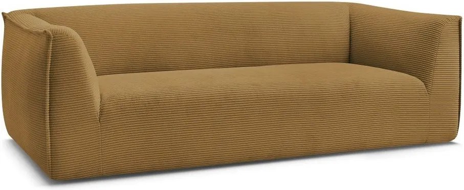 Musztardowa sztruksowa sofa 242 cm Giorgia – Bobochic Paris