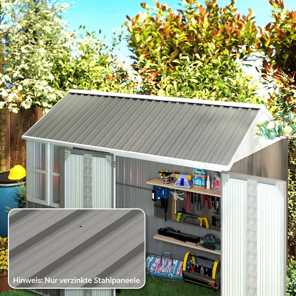 Outsunny 12 szt. blach trapezowych 129x45cm 7m² ocynkowana blacha dachowa 0,25 mm odporna na warunki atmosferyczne Jasnoszary | Aosom PL