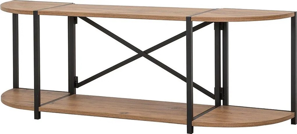 Stojak pod TV – 138 x 47 x 35 cm – Sosna atlantycka i czerń – Metal i płyta wiórowa