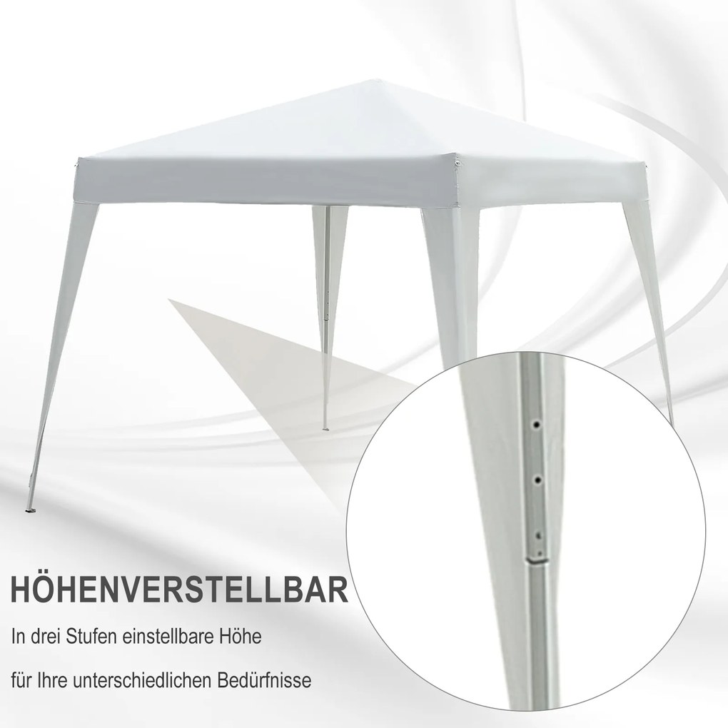 Outsunny Pawilon Ogrodowy Składany 3x3m Metal Ochrona UV Altana 24x24x25m Biały | Aosom PL