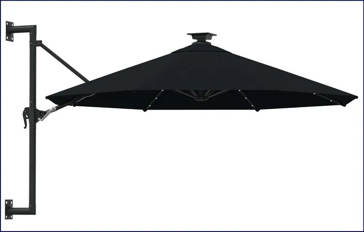 Czarny okrągły parasol wiszący - Waren