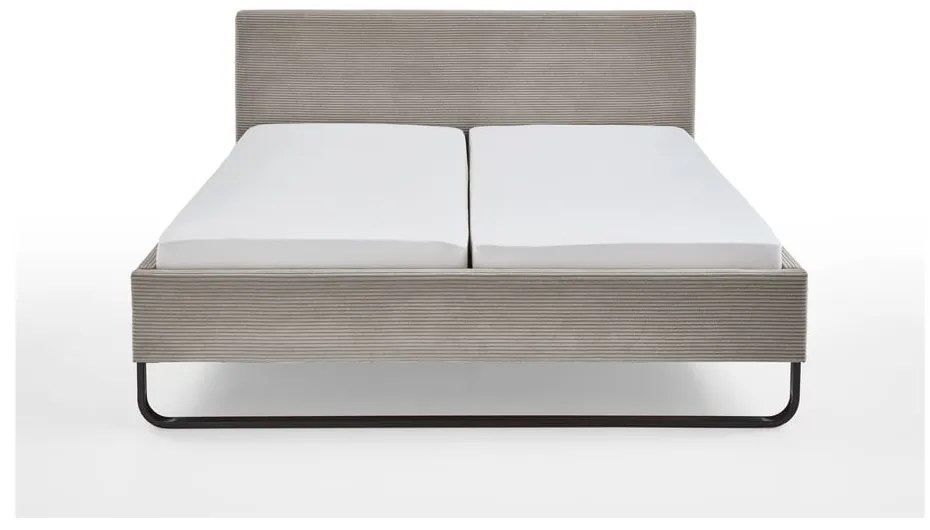 Szarobrązowe tapicerowane łóżko dwuosobowe 180x200 cm Swing – Meise Möbel