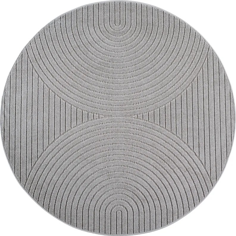 Dywan uniwersalny Nova 3D szary koło 200 cm x 200 cm