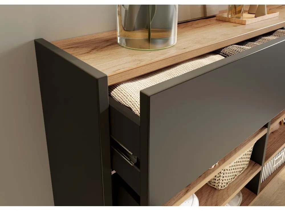 Antracytowa szafka 110x57x22 cm Ameca – Germania