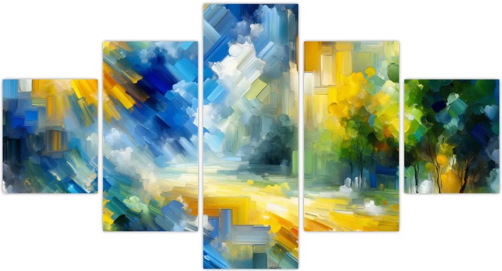 Obraz - Abstrakcyjny słoneczny dzień (125x70 cm)